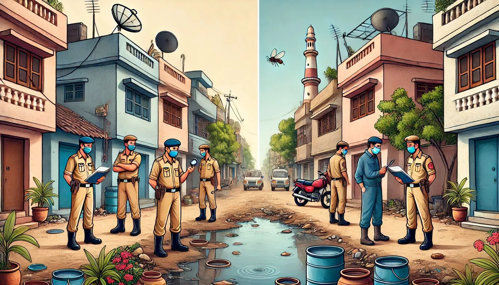 check Delhi Started New Fines. Checking New House Campaign Started. Challans 104 People Done.