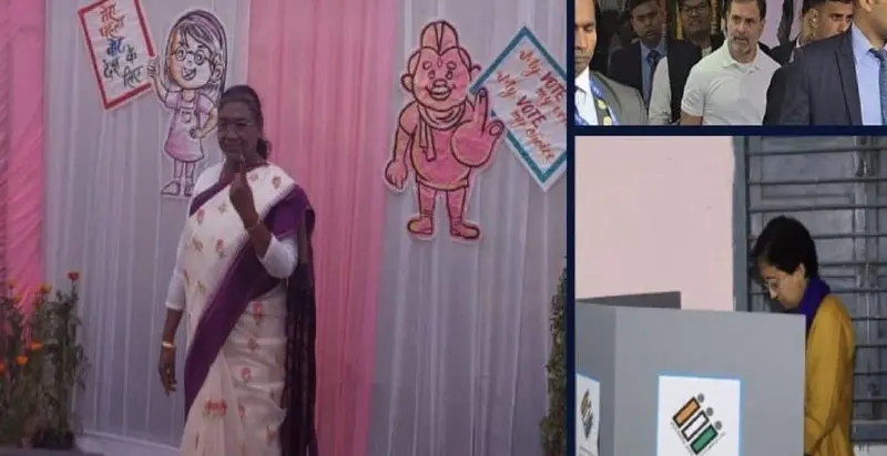 Delhi Assembly Elections Witness 33.31% Voter Turnout by 1 PM; Key Leaders Participate Amid Intense Political Rivalries and Accusations