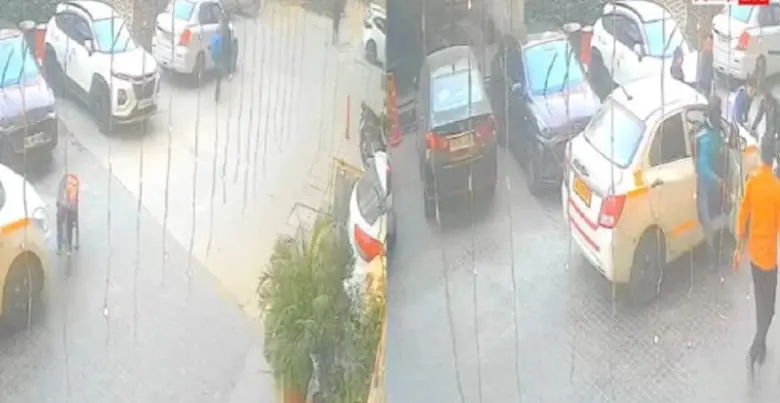 CCTV Captures Near-Tragic Incident as Cab Runs Over Student in Greater Noida; Family Chooses Not to File Complaint