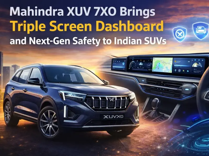Mahindra XUV 7XO Brings Triple Screen Dashboard and Next Gen.webp Mahindra XUV 7XO Brings Triple Screen Dashboard and Next Gen Safety to Indian SUVs