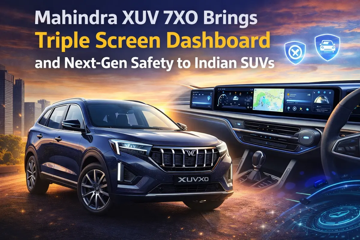 Mahindra XUV 7XO Brings Triple Screen Dashboard and Next Gen.webp Mahindra XUV 7XO Brings Triple Screen Dashboard and Next Gen Safety to Indian SUVs