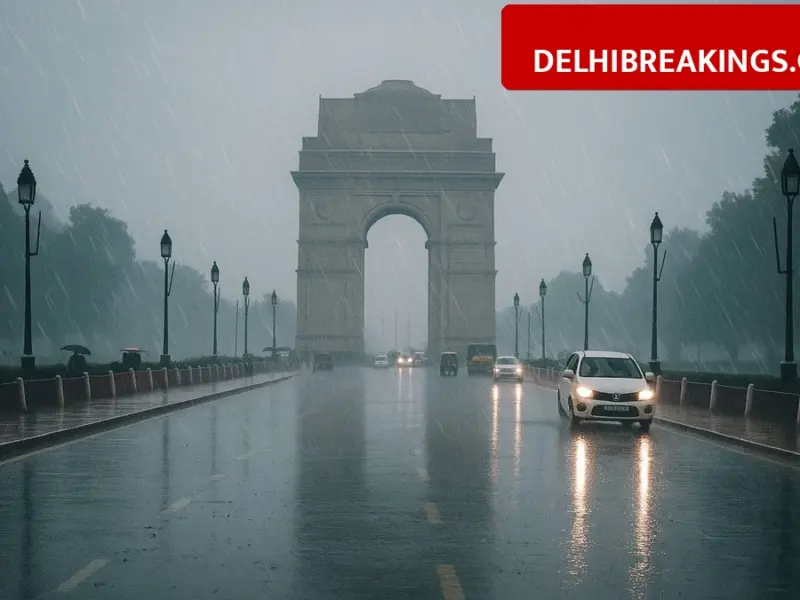 delhibreakings delhi ncr weather update rain yellow alert january 27 IMD Issues Yellow Alert for Delhi Today, Rain and 40 Kmph Winds to Bring Chill Back