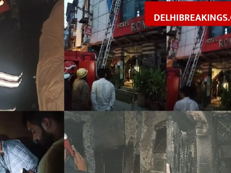 delhibreakings major fire at paharganj hotel pallavi palace rescue operation delhi Major Fire at Paharganj Hotel Pallavi Palace, 8 People Rescued and 3 Injured