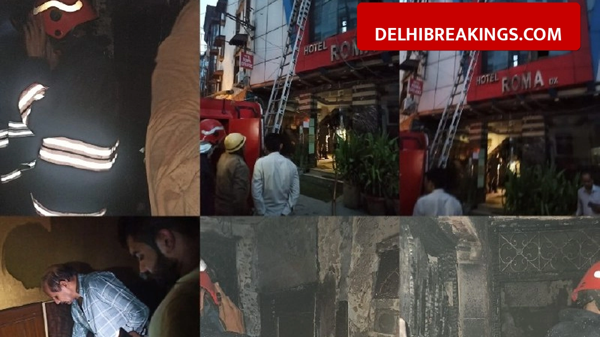 delhibreakings major fire at paharganj hotel pallavi palace rescue operation delhi Major Fire at Paharganj Hotel Pallavi Palace, 8 People Rescued and 3 Injured