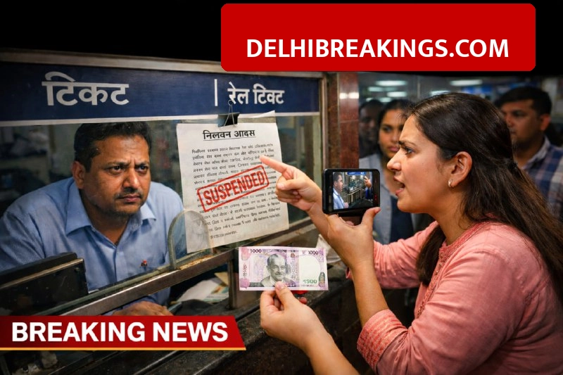 delhibreakings anand vihar railway station clerk suspended viral video delhi Anand Vihar Station Clerk Suspended, Cheated Woman Passenger of 200 Rupees