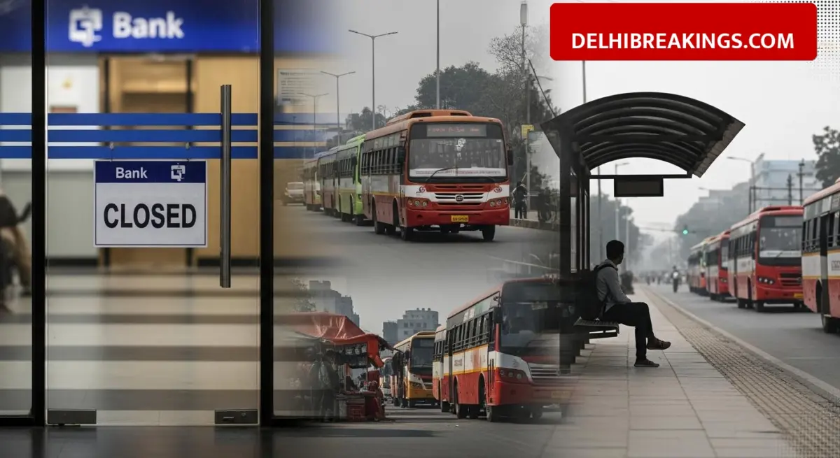 delhibreakings bharat bandh february 12 2026 what is open and closed banks transport Bharat Bandh on February 12: Banks and Public Transport Likely to be Hit, Check Full List