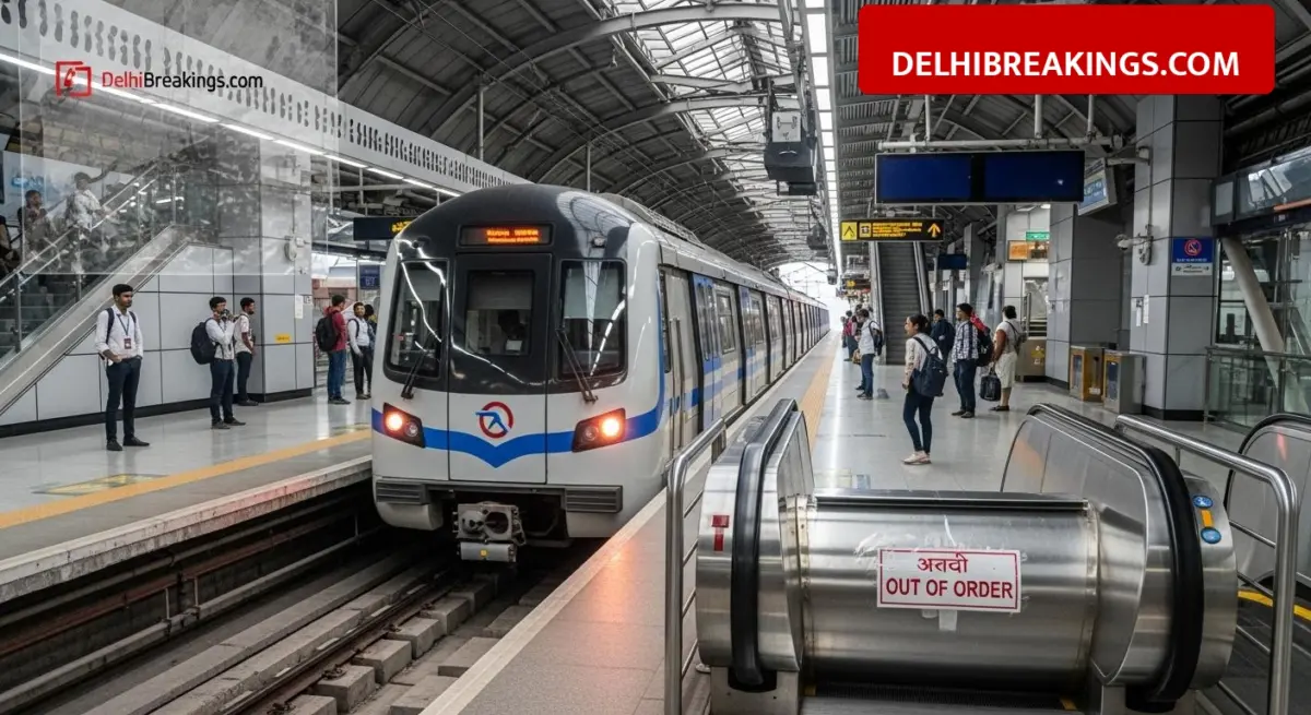 delhibreakings delhi metro blue line escalator maintenance update noida stations Delhi Metro Blue Line Advisory: Escalators at 6 Major Stations Closed for Maintenance, Check List