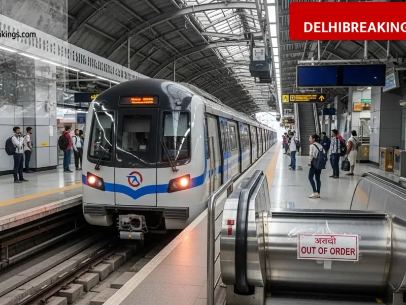delhibreakings delhi metro blue line escalator maintenance update noida stations Delhi Metro Blue Line Advisory: Escalators at 6 Major Stations Closed for Maintenance, Check List