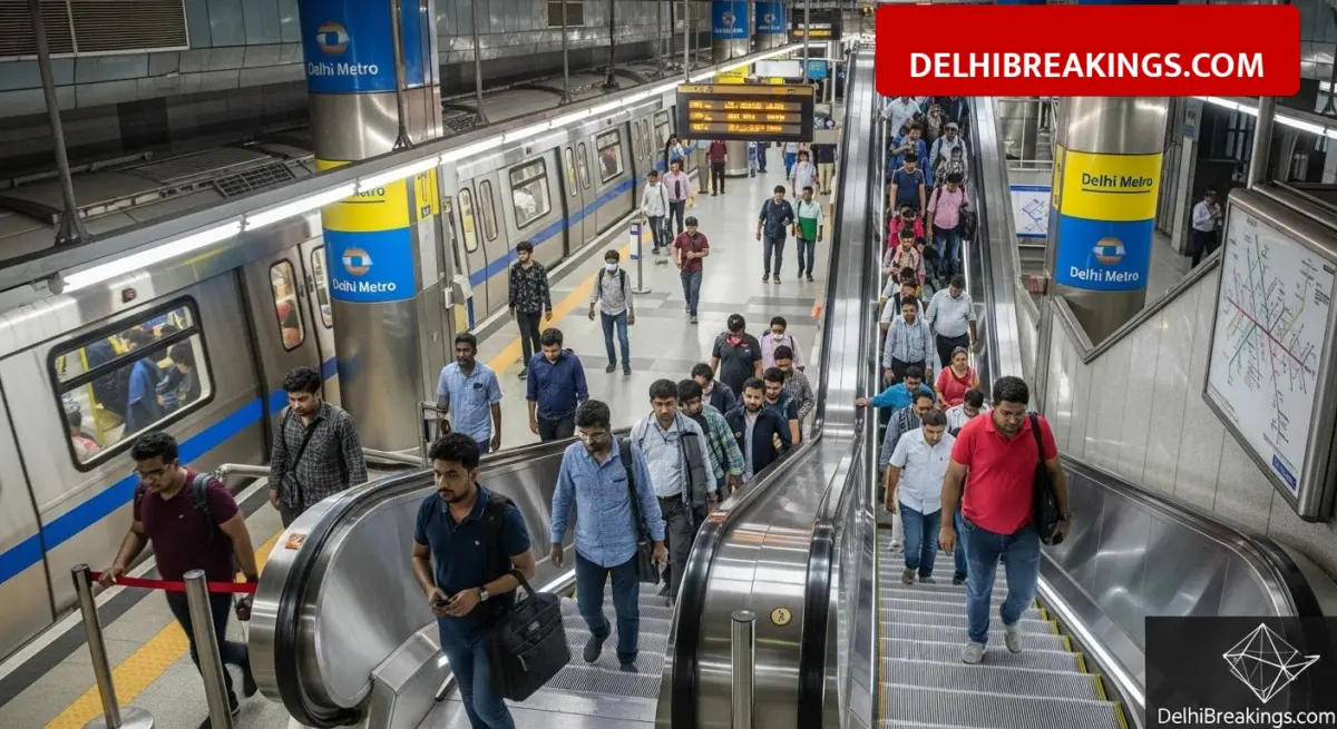 delhibreakings delhi metro blue line escalator services restored noida stations Delhi Metro Restores Escalators at 5 Busy Stations, Relief for Noida Route Commuters