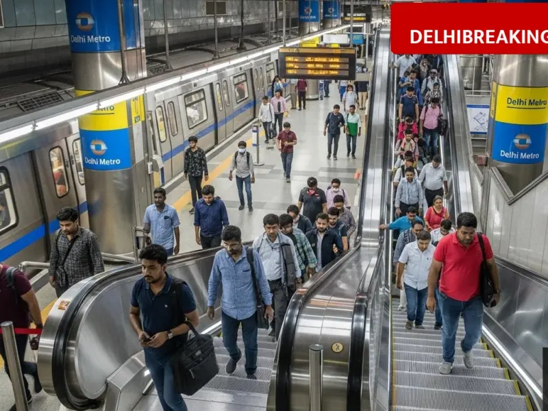 delhibreakings delhi metro blue line escalator services restored noida stations Delhi Metro Restores Escalators at 5 Busy Stations, Relief for Noida Route Commuters