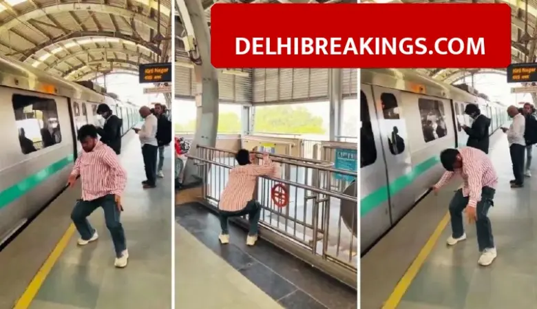 delhibreakings delhi metro viral video danger dance platform safety concern Delhi Metro Viral Video: Youth Dances Dangerously Close to Speeding Train, Sparks Safety Debate