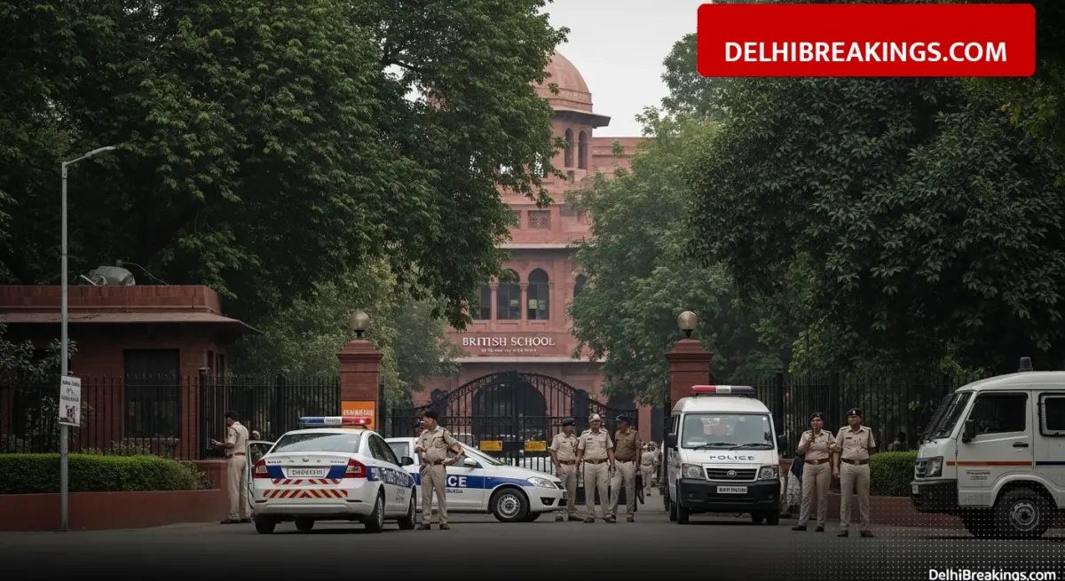 delhibreakings delhi schools bomb threat police search sardar patel british school feb 13 Delhi Schools Bomb Threat: Police Search Underway at Sardar Patel and British School After New Email Warning