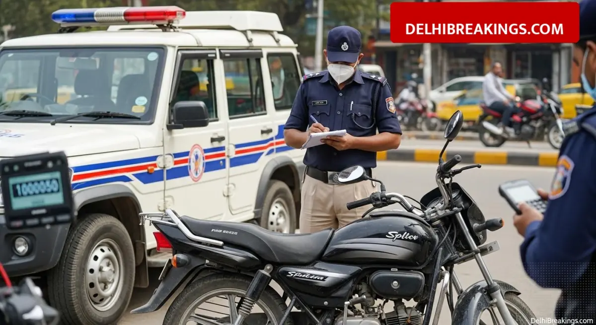 delhibreakings gurugram traffic police seizes splendor bike 4 81 lakh challan Gurugram Police Seizes Hero Splendor With 4.81 Lakh Pending Challan, Fine is 5 Times Bike Value