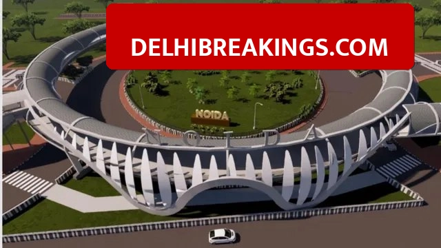 delhibreakings noida sector 62 skywalk foundation stone zero shaped bridge update Noida Sector-62 Zero-Shaped Skywalk Work Begins Today, 8 Lakh Commuters to Benefit