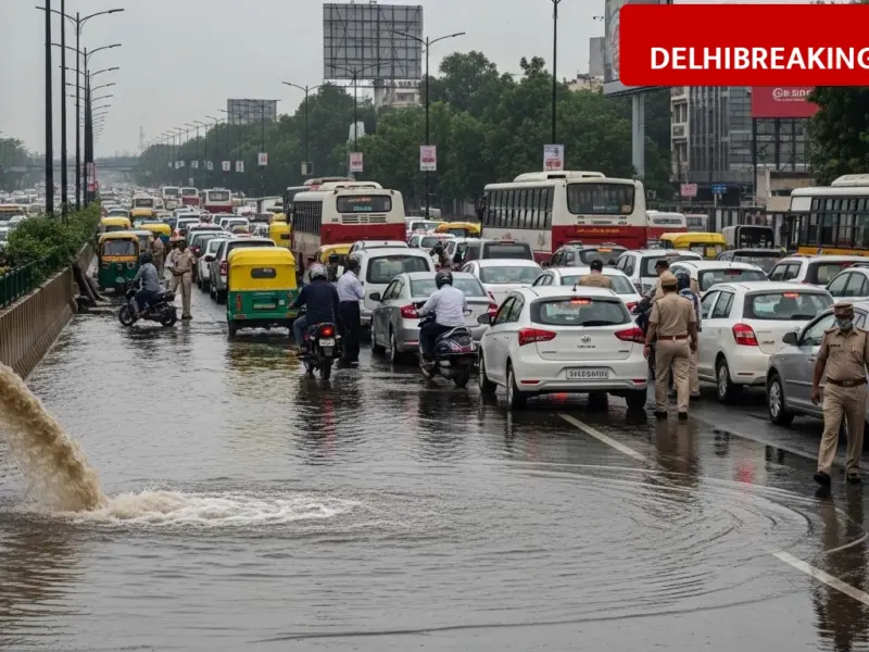 delhibreakings vikas marg traffic alert water pipeline burst ito delhi police advisory Vikas Marg Traffic Alert: Water Pipeline Burst Near ITO, Police Issues Advisory to Avoid Route