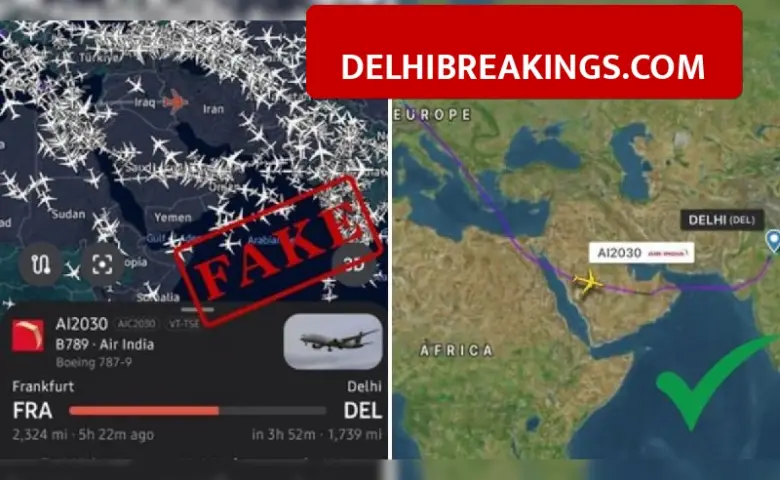 delhibreakings air india fake news alert iranian airspace claim fact check Air India Issues Fake News Alert, Confirms Flight AI2030 Rerouted Via Saudi Arabia