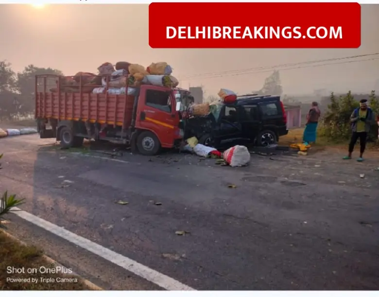 delhibreakings bihar nh 27 road accident madhubani scorpio truck collision haryana residents death 4 Killed in Road Accident on Bihar NH-27, Scorpio from Haryana Hits Truck in Madhubani