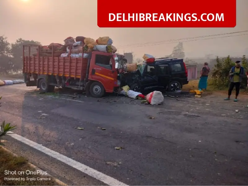 delhibreakings bihar nh 27 road accident madhubani scorpio truck collision haryana residents death 4 Killed in Road Accident on Bihar NH-27, Scorpio from Haryana Hits Truck in Madhubani