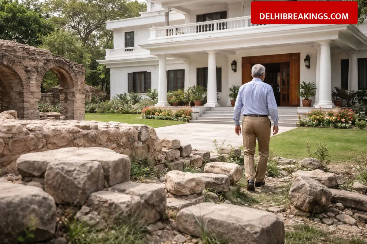 delhibreakings delhi chief secretary rajeev verma moves into controversial monument bungalow Delhi Chief Secretary Rajeev Verma Moves into Bungalow Built After Demolishing 15th-Century Monument