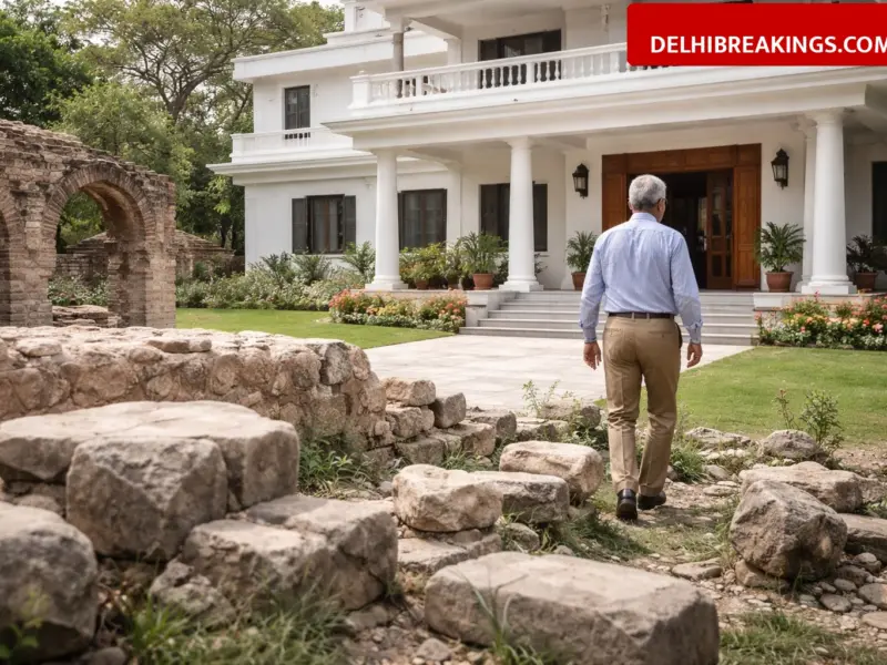 delhibreakings delhi chief secretary rajeev verma moves into controversial monument bungalow Delhi Chief Secretary Rajeev Verma Moves into Bungalow Built After Demolishing 15th-Century Monument
