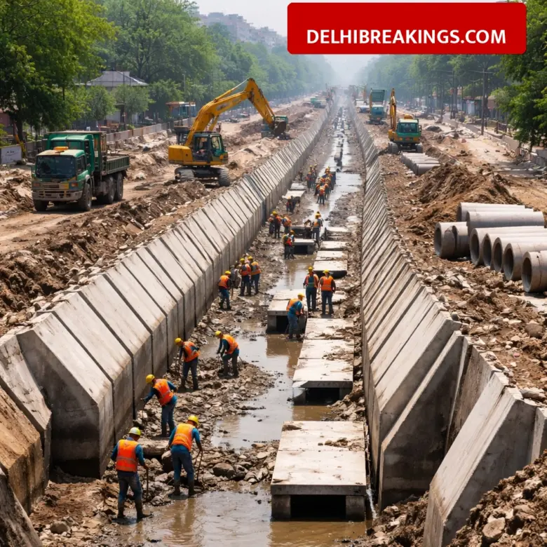 delhibreakings delhi drainage master plan 300 km redevelopment starts april 1 Delhi Drainage Master Plan: 300 KM Drains to be Redeveloped from April 1 to End Waterlogging
