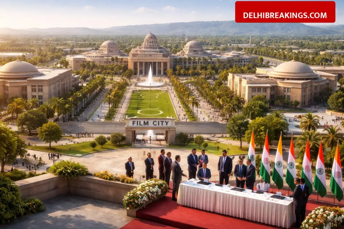 delhibreakings delhi film city mou signing 486 acres land allocation Delhi Film City: Govt to Sign MoU for 486 Acres Land Allocation at Bharat Mandapam Today