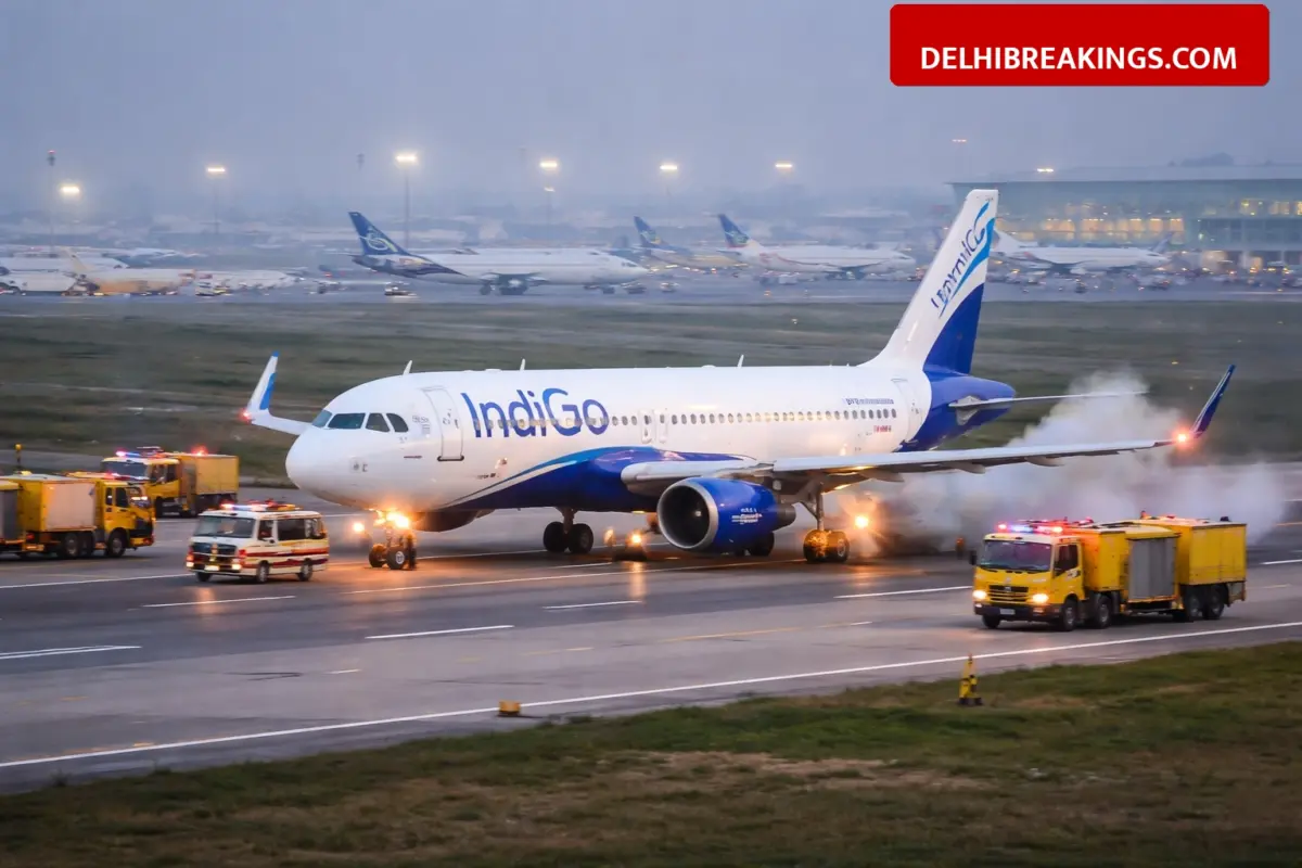 delhibreakings delhi igi airport declares full emergency for indigo flight after mid air engine failure Delhi IGI Airport Declares Full Emergency For IndiGo Flight After Mid-Air Engine Failure