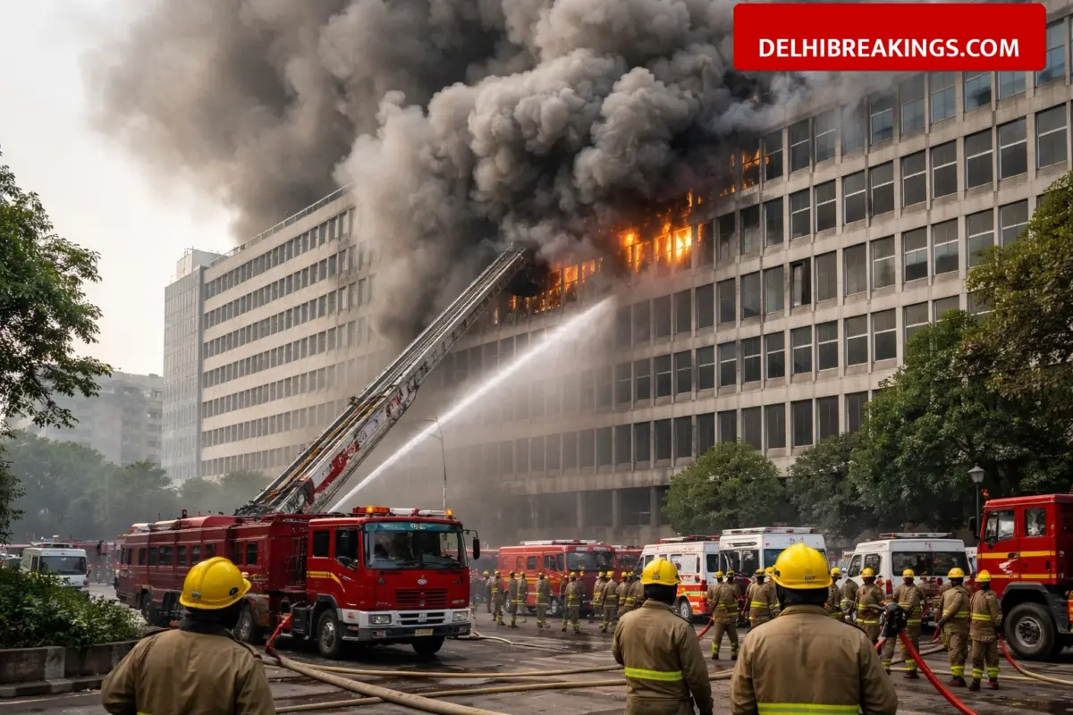 delhibreakings delhi ito trade and taxes building fire gst records damaged Delhi ITO Fire: 12th Floor of Trade and Taxes Building Caught Fire, GST Records Damaged
