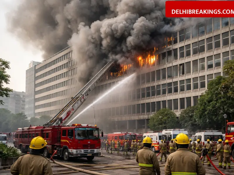 delhibreakings delhi ito trade and taxes building fire gst records damaged Delhi ITO Fire: 12th Floor of Trade and Taxes Building Caught Fire, GST Records Damaged