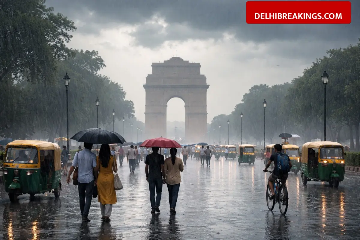 delhibreakings delhi ncr weather update imd yellow alert rain forecast march 2026 Delhi-NCR Weather Update: IMD Issues Yellow Alert, Rain and Gusty Winds to Lower Temperature by 3 Degrees