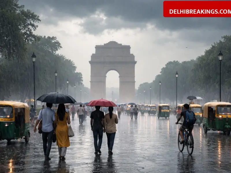 delhibreakings delhi ncr weather update imd yellow alert rain forecast march 2026 Delhi-NCR Weather Update: IMD Issues Yellow Alert, Rain and Gusty Winds to Lower Temperature by 3 Degrees