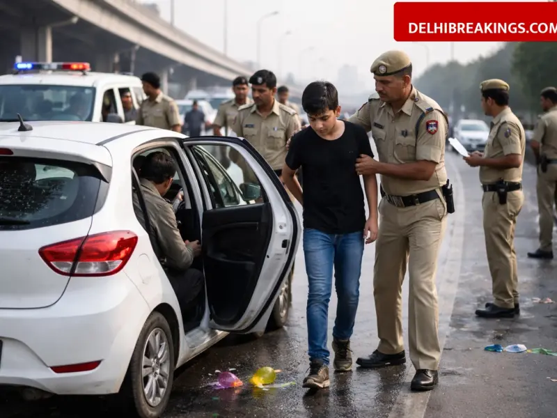 delhibreakings delhi police action minor water balloons bhalaswa flyover Delhi Police Takes Action on Bhalaswa Flyover Incident After Minor Throws Water Balloons from Car