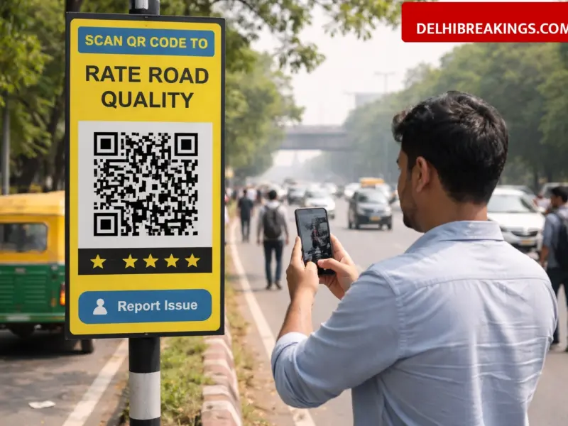delhibreakings delhi pwd launches qr code feedback system for roads Delhi PWD New Rules: Scan QR Code to Rate Road Quality and Complain Directly to Government