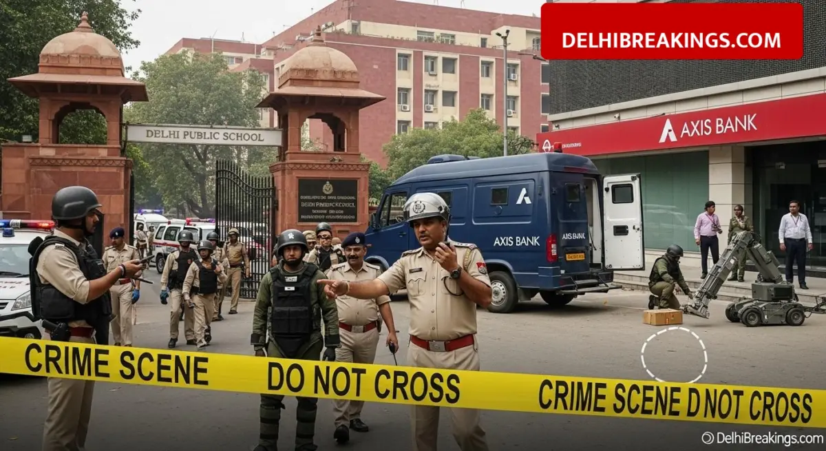 delhibreakings delhi school bomb threat emails security checks march 2026 Delhi School Bomb Threat: Multiple Schools and Axis Bank Receive Threat Emails, Security Checks Underway