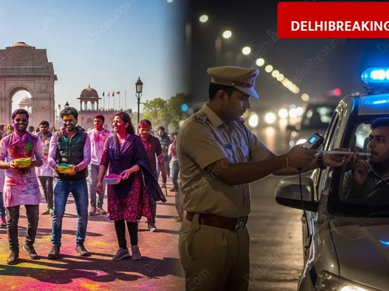 delhibreakings delhi traffic police holi challan report 2026 drunk driving stats Delhi Traffic Police Report: 32% Drop in Holi Challans, 1204 Booked for Drunk Driving