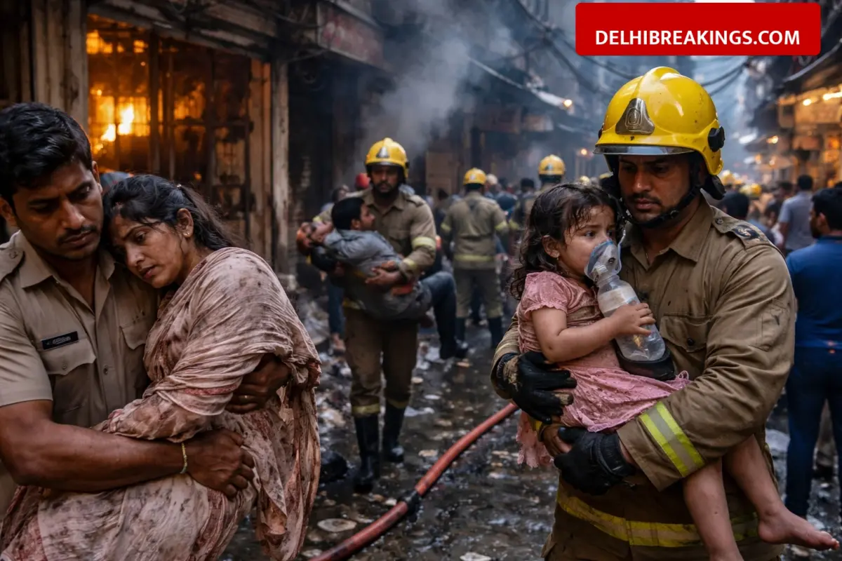 delhibreakings delhi tri nagar fire family injured Delhi Tri Nagar Fire News: 5 of Family Including 3-Year-Old Injured in Ground Floor Shop Blaze