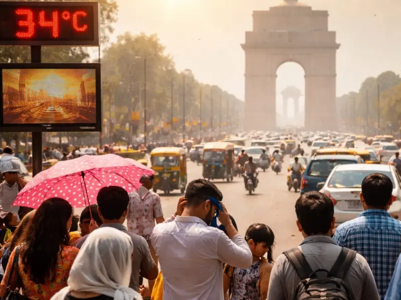 delhibreakings delhi weather update hottest day record imd alert march 2026 Delhi Weather Update: Temperature Hits 34.3°C Breaking Records, IMD Issues Advisory for Next 5 Days