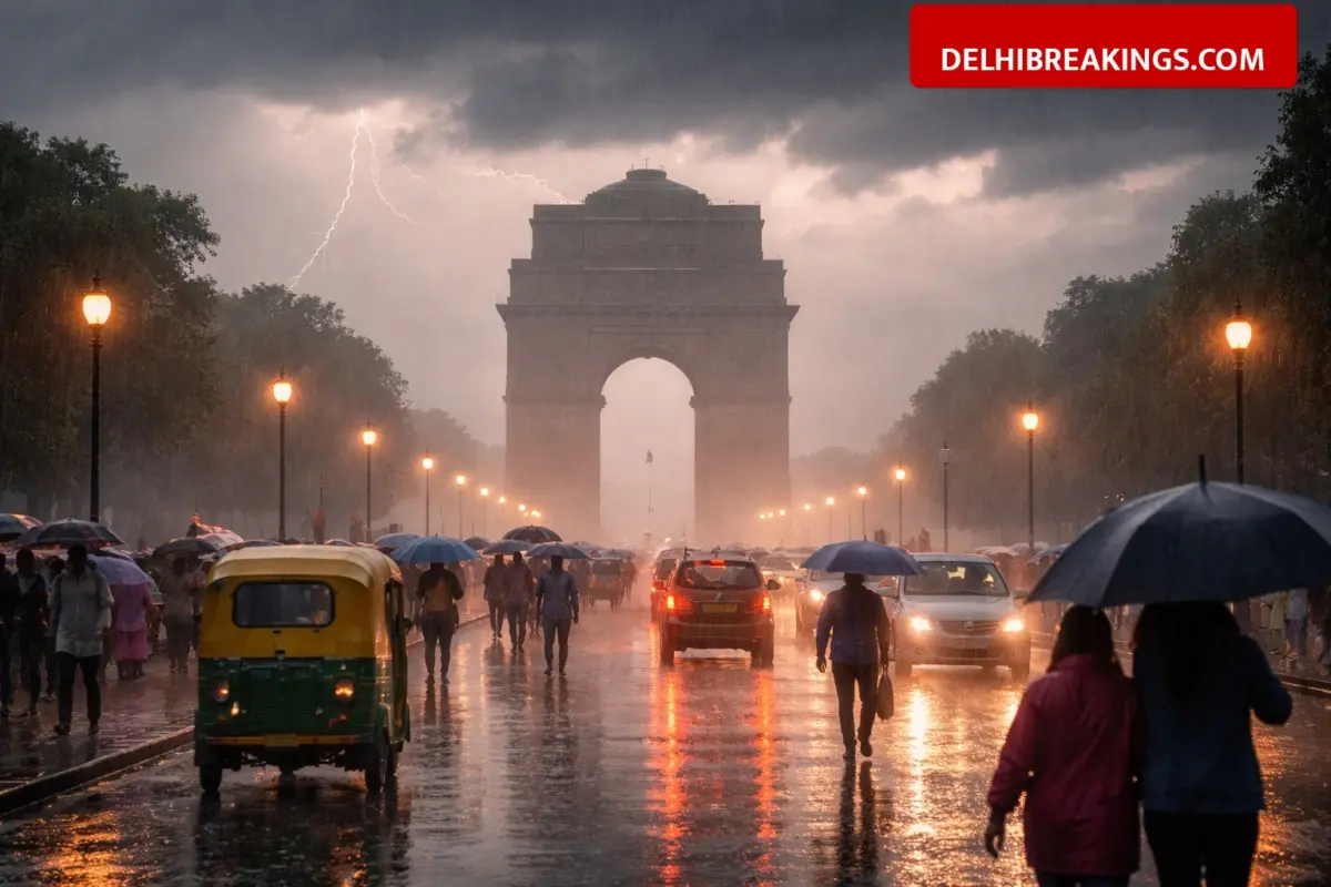 delhibreakings delhi weather update march 29 rain thunderstorm yellow alert Delhi Weather Update: Yellow Alert Issued for March 29 as Rain and Thunderstorms to Hit City