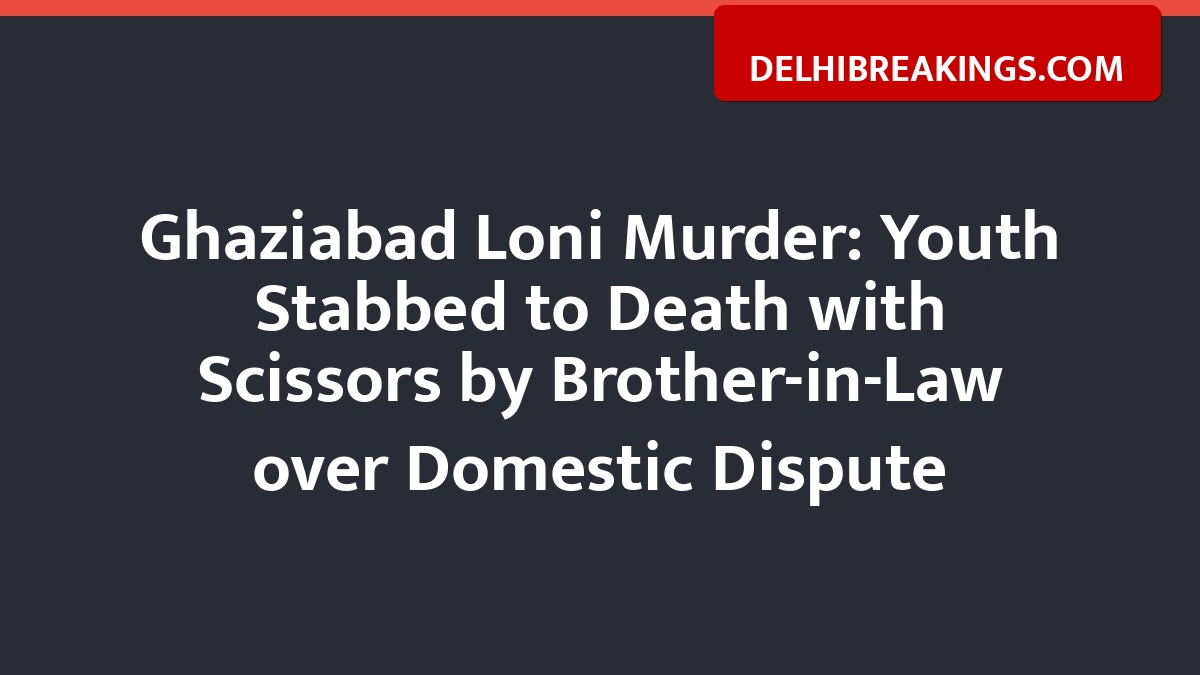 delhibreakings ghaziabad loni murder vishal kumar rahul kumar scissors attack Ghaziabad Loni Murder: Youth Stabbed to Death with Scissors by Brother-in-Law over Domestic Dispute