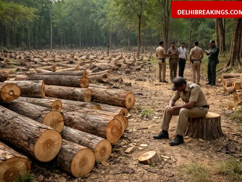 delhibreakings haryana panchkula khair tree illegal felling guard suspended Haryana Forest Scam: Over 10,000 Khair Trees Illegally Cut in Panchkula, Guard Suspended for Reporting