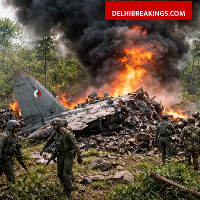 delhibreakings iaf su 30 mki crash assam karbi anglong update IAF Su-30 MKI Fighter Jet Crashes in Assam, Wreckage Found in Karbi Anglong Hills