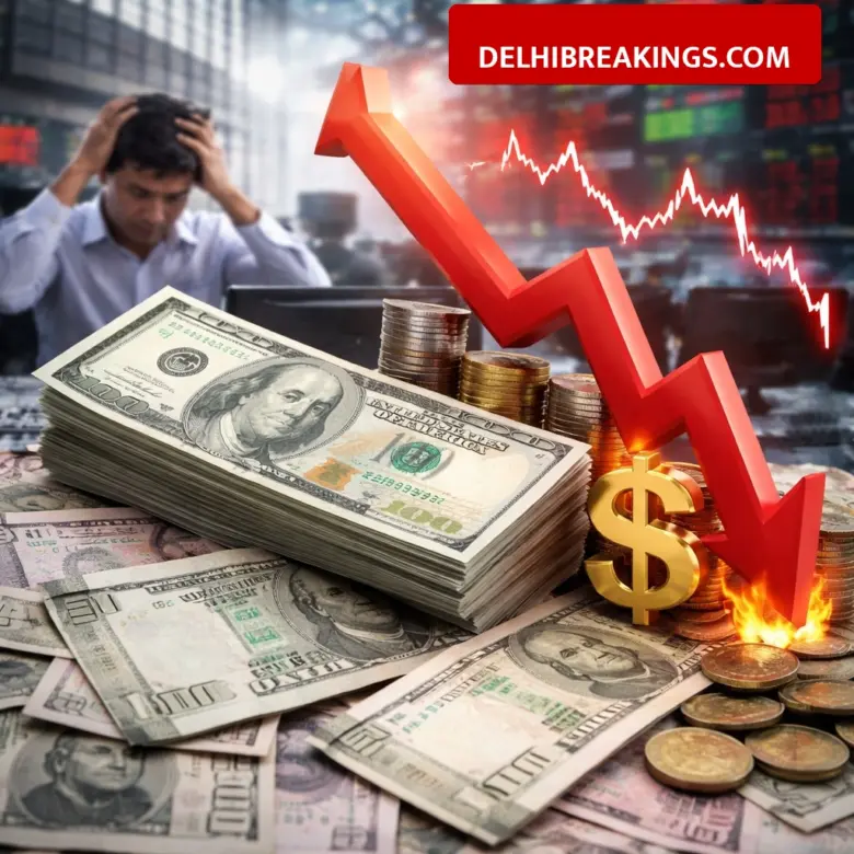 delhibreakings indian rupee falls 92 31 against usd nifty crashes 23700 Rupee Hits All-Time Low of 92.31 Against US Dollar, Nifty Crashes to 23700 Bringing Heavy Loss for Investors