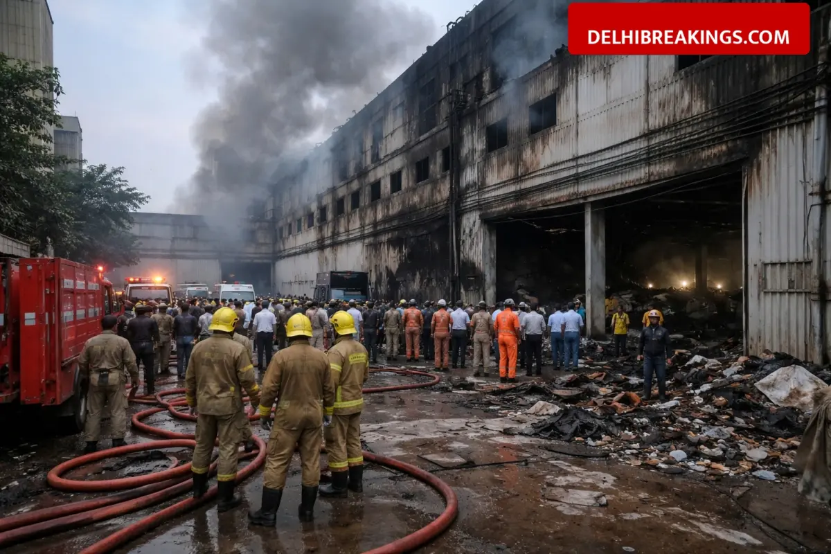 delhibreakings noida sector 4 factory sealed after massive fire safety violations Noida Sector-4 Factory Sealed After Massive Fire Kills One and Injures 38 Workers