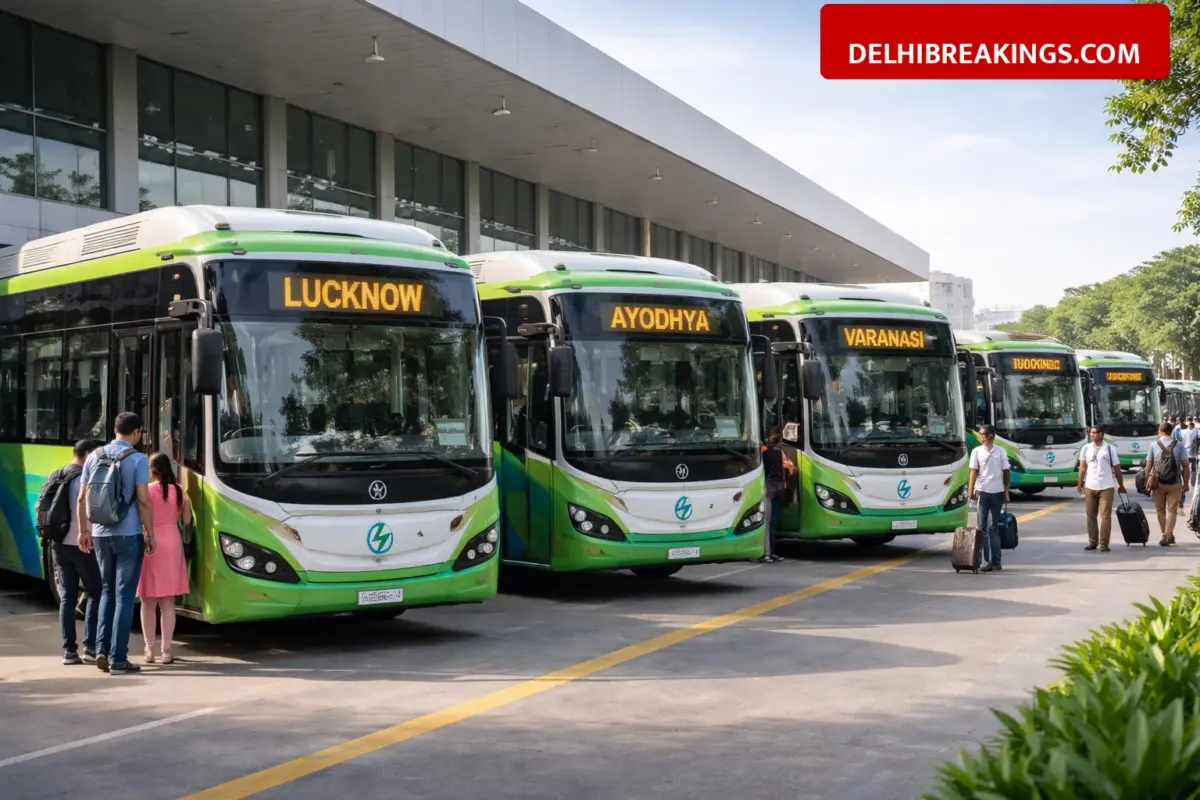 delhibreakings prayagraj gets 11 new electric buses for lucknow ayodhya routes Prayagraj Electric Bus Update: 11 New Buses to Start for Lucknow, Ayodhya and Varanasi Routes