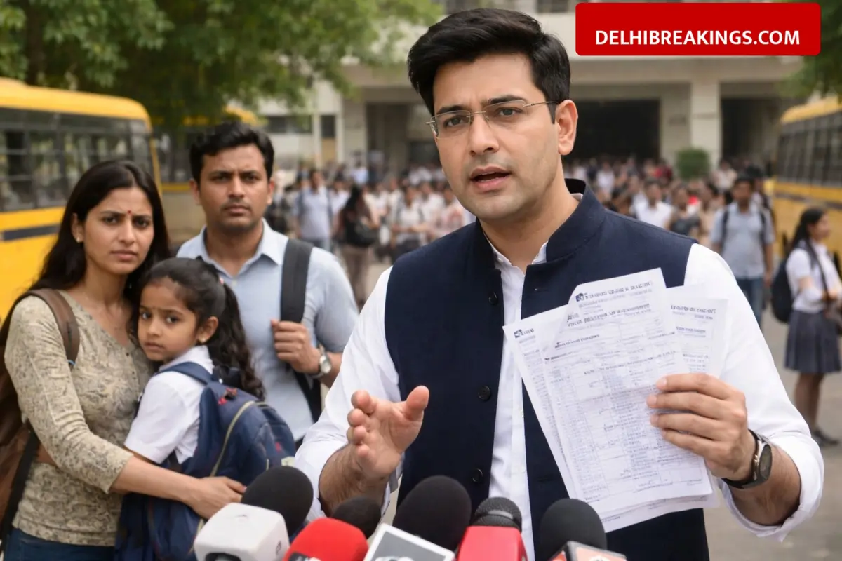 delhibreakings raghav chadha raises concerns over annual school re admission fees Raghav Chadha Questions Annual Re-admission Fees in Schools Calling it Unfair Burden
