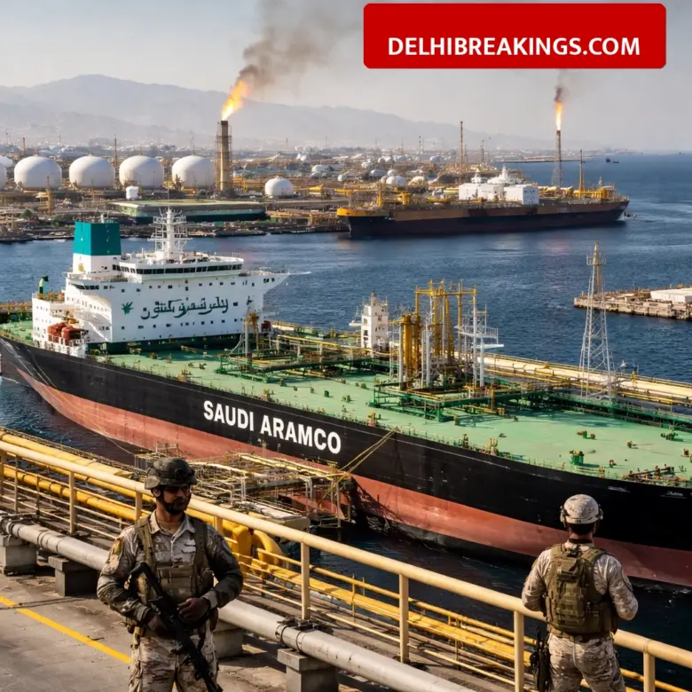 delhibreakings saudi aramco reroutes oil to yanbu port crude price hike 2026 Saudi Aramco New Rule: Yanbu Port से शुरू हुई तेल की सप्लाई, कच्चे तेल की कीमतों में भारी उछाल