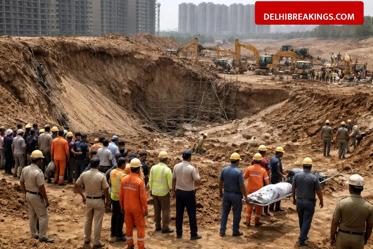 delhibreakings signature global gurugram accident 7 workers dead safety lapses arrests Signature Global Gurugram Accident: 7 Workers Dead as Soil Collapses, Project Manager and Engineer Arrested