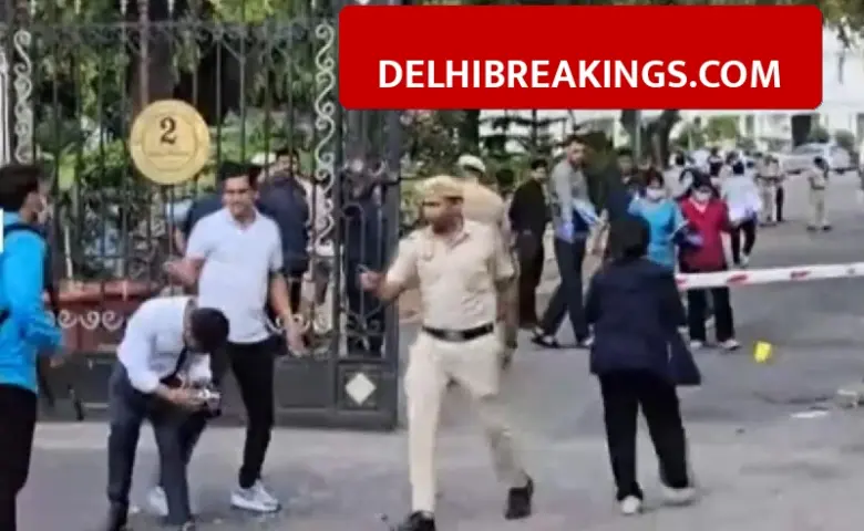 delhibreakings delhi assembly security breach car ink incident speaker vijender gupta Delhi Assembly Security Breach: Masked Man in UP Number Car Breaks Barrier, Throws Ink at Speaker’s Vehicle