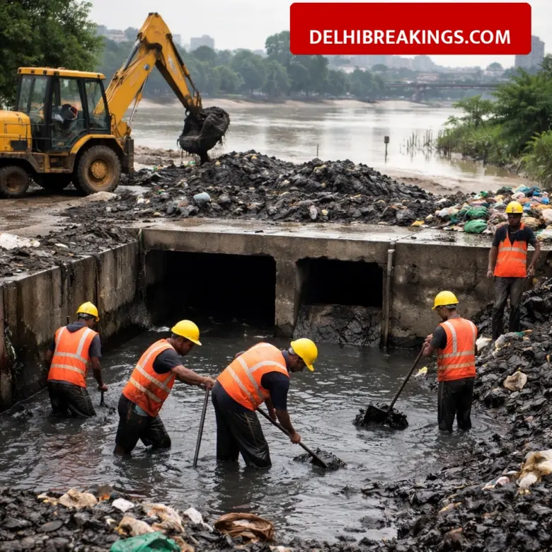 delhibreakings delhi drain desilting progress ngt deadline mcd tenders Delhi Flood Risk: Only 30% Drain Desilting Done and 90 MCD Tenders Pending Before Monsoon