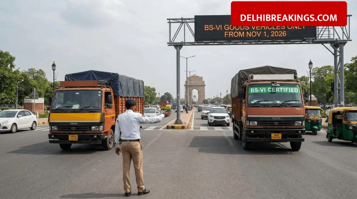 delhibreakings delhi govt restricts non bs vi goods vehicles from november 2026 Delhi Govt New Traffic Rules: Only BS-VI Goods Vehicles Allowed in Delhi from Nov 1, 2026